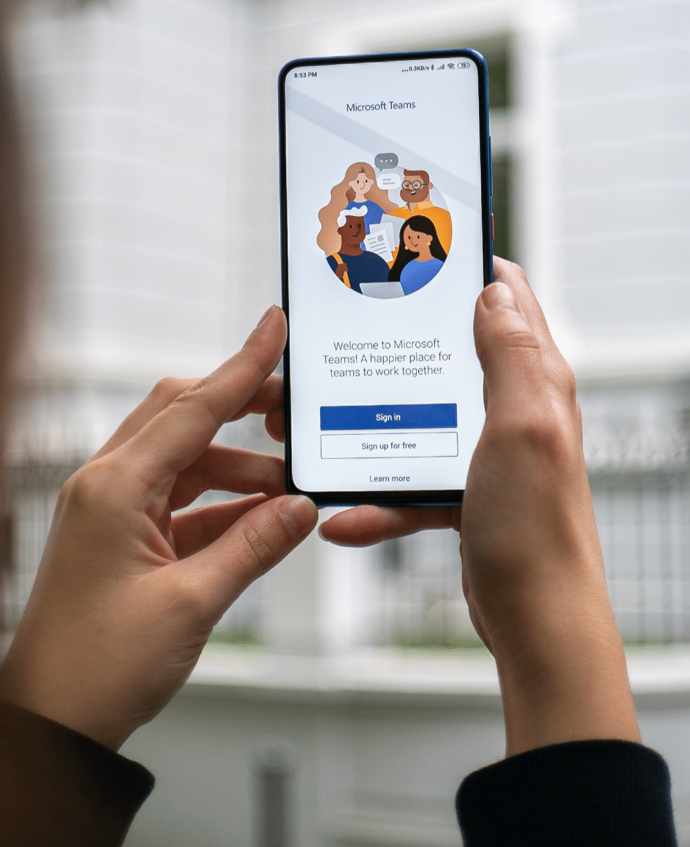Live-Online-Schulungen, Microsoft-Teams, Smartphone