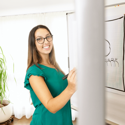 Train-the-Mitarbeiter Flipchart Mitarbeiter